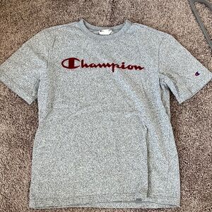 Champion Heather Gray Tee with Maroon Logo